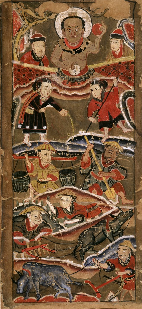 King Hang Trong, landbrugsgeni, 70x35 papir, Hanoi Museum of Fine Arts. af School Vietnamese