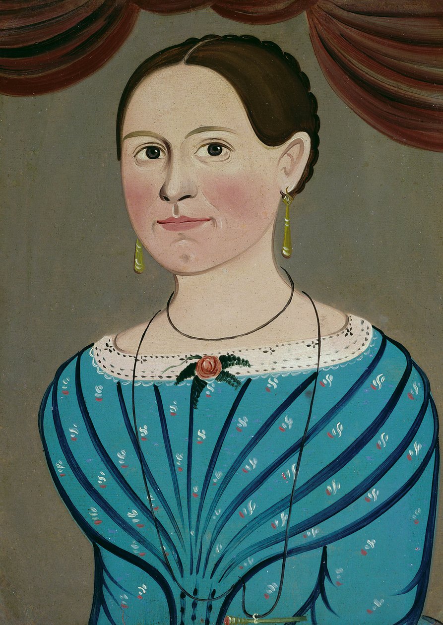 Kvinde i blå kjole, ca. 1840. af School of William Matthew Prior