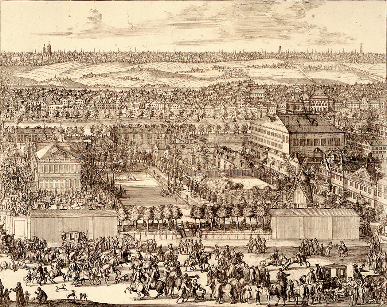 Det tyske kvarter Nemetskaya sloboda i Moskvas højre del, 1705 af Schoonebeek