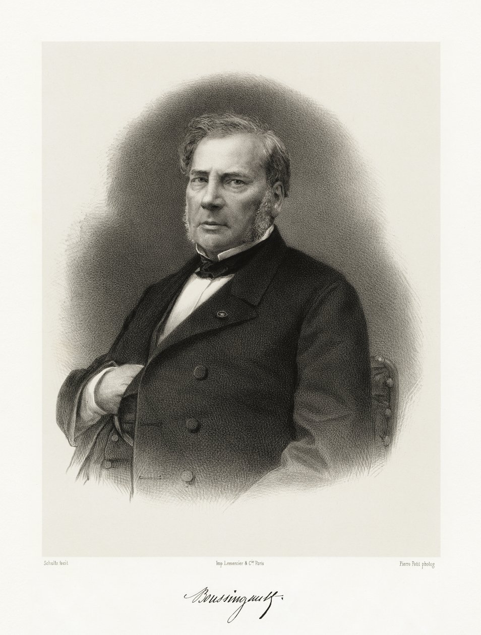 Jean-Baptiste Boussingault, 1865-66 af Schultz
