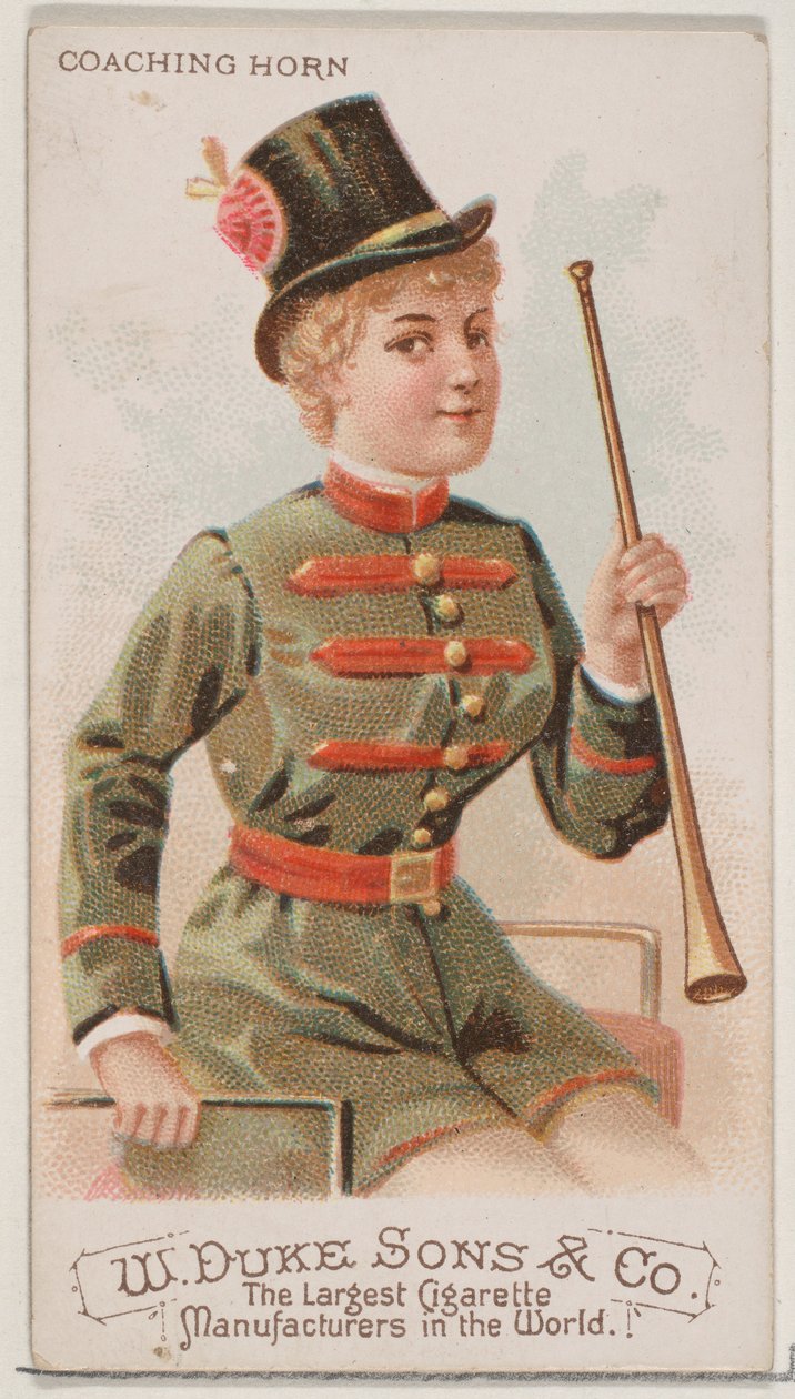 Coaching Horn, fra Musical Instruments-serien N82 til Duke brand cigaretter, 1888., 1888. af Schumacher and Ettlinger