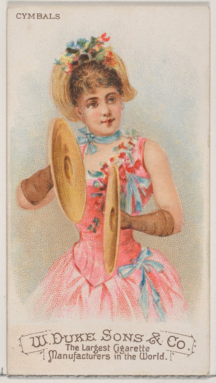 Cymbals, fra Musical Instruments-serien N82 til Duke-cigaretter, 1888., 1888. af Schumacher and Ettlinger