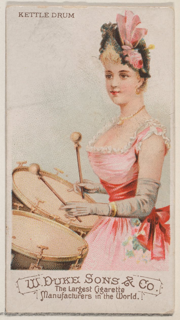Kettle Drum, fra Musical Instruments-serien N82 til Duke-cigaretter, 1888., 1888. af Schumacher and Ettlinger