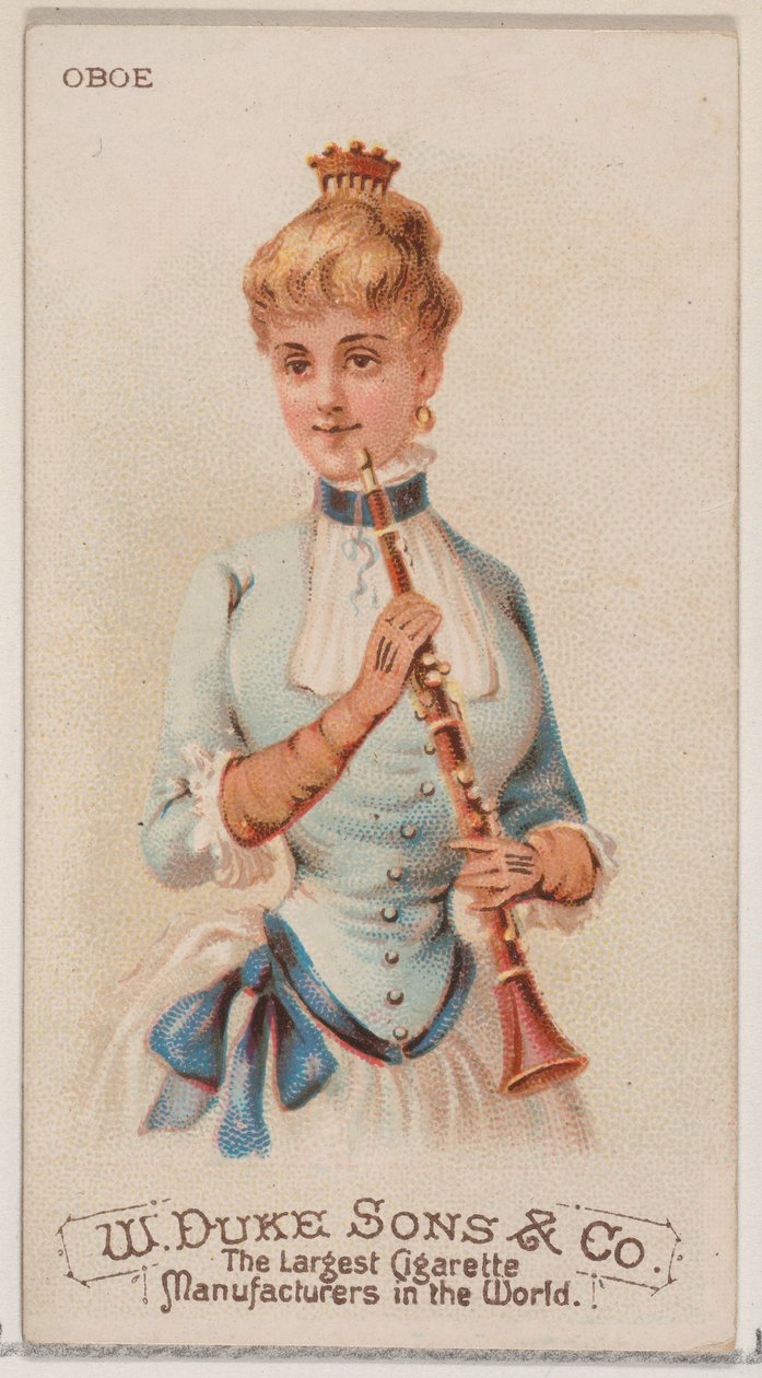 Obo, fra Musical Instruments-serien N82 til Duke-cigaretter, 1888., 1888. af Schumacher and Ettlinger
