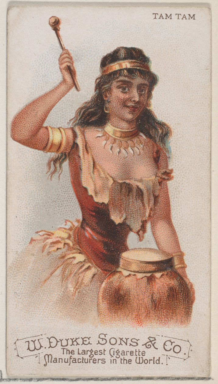 Tam Tam, fra Musical Instruments-serien N82 til Duke-cigaretter, 1888., 1888. af Schumacher and Ettlinger