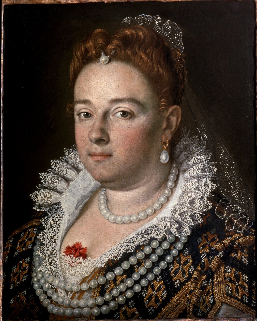 Portræt af Bianca Capello, venetiansk dame fra renæssancen. (Maleri af Scipione Pulzone