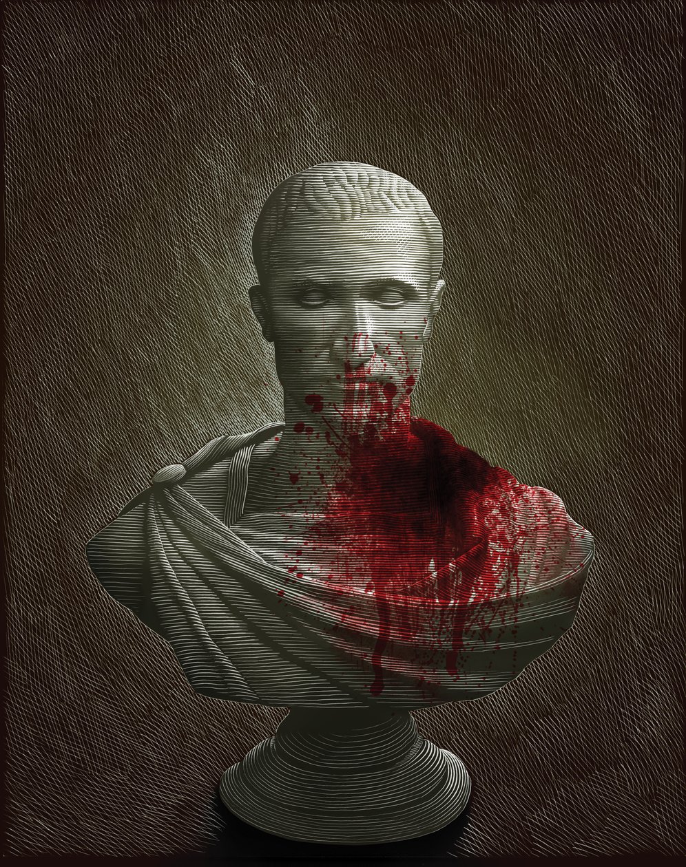 Julius Caesar, 2010 (scratchboard, farvelagt digitalt) af Scott McKowen