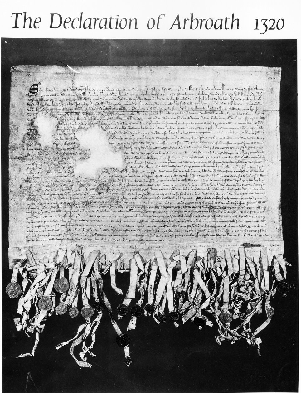 Declaration of Arbroath, 6. april 1320 (blæk på vellum) af Scottish School