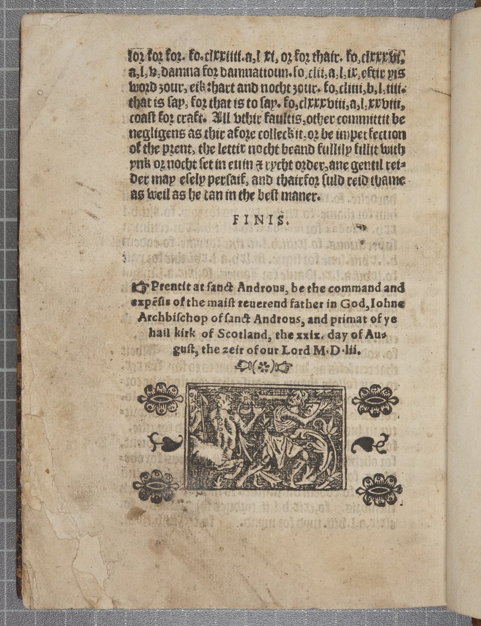 Fol 207 verso, fra The Catechisme, 1552 af Scottish School