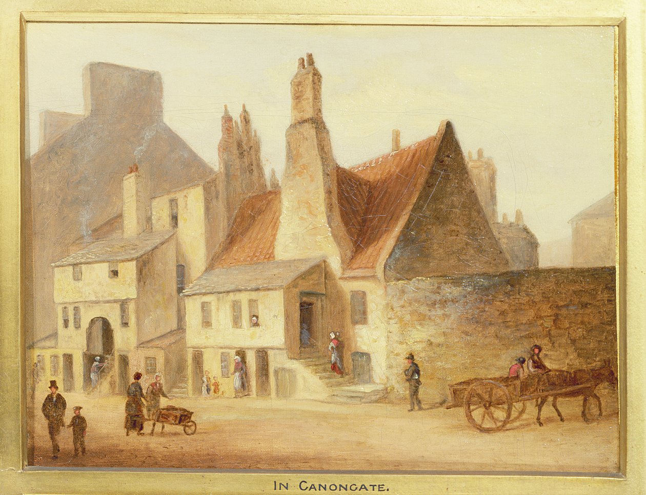 Canongate, detalje fra Edinburgh: Ni udsigter over den gamle bydel af Scottish School