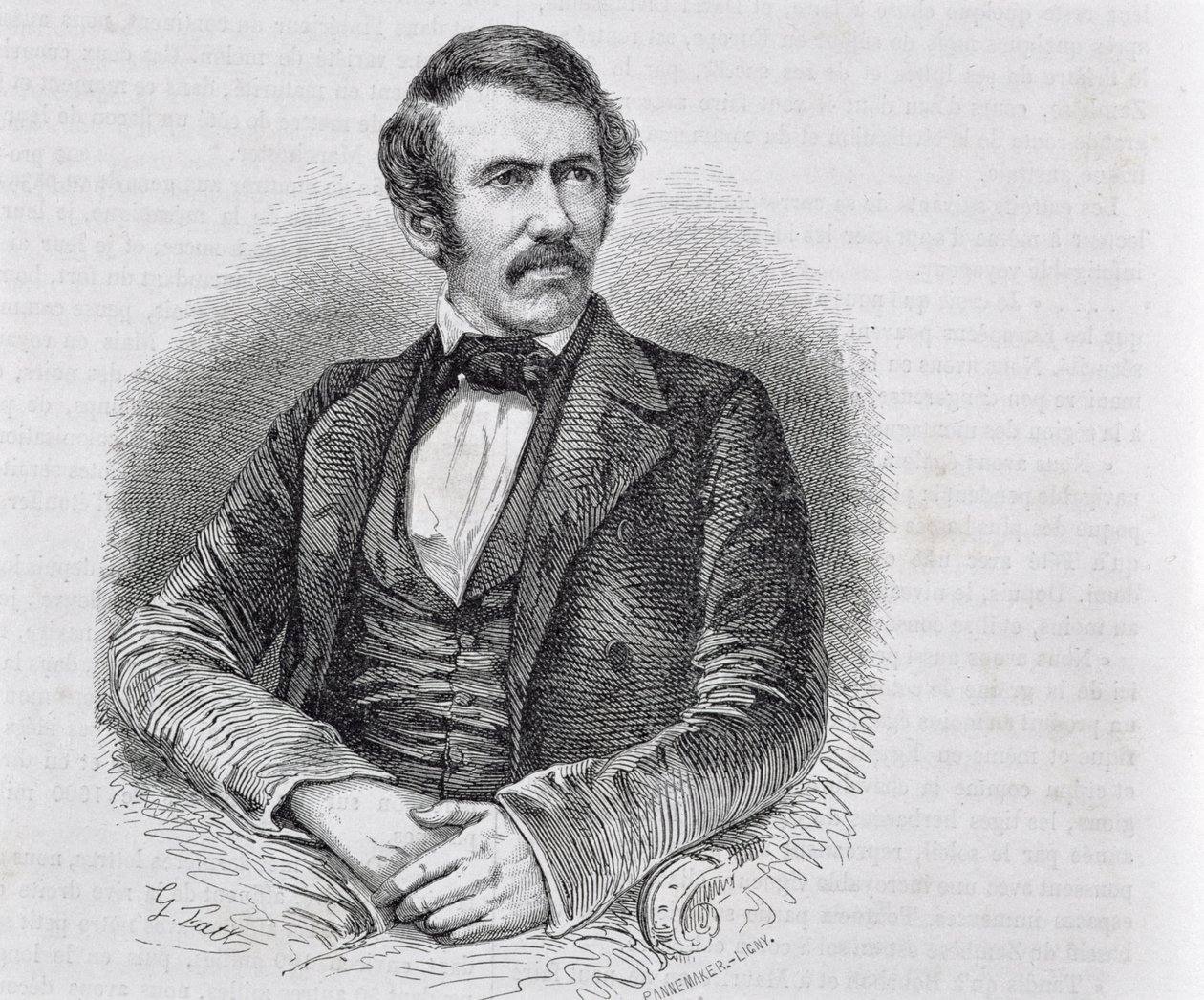 David Livingstone (1813-1873) graveret af S. Pannemaker af Scottish School