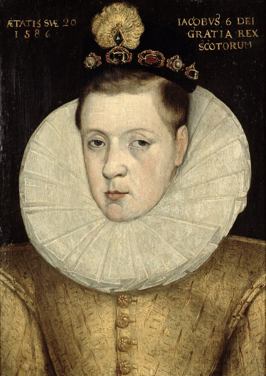 Portræt af James VI af Skotland, senere James I af England (1566-1625) 1586 af Scottish School