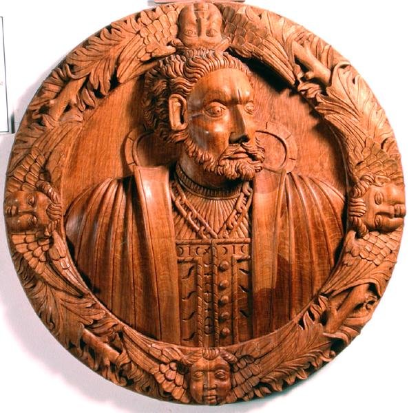 Roundel, fra loftet i Kongens Nærværelseskammer (træ) af Scottish School
