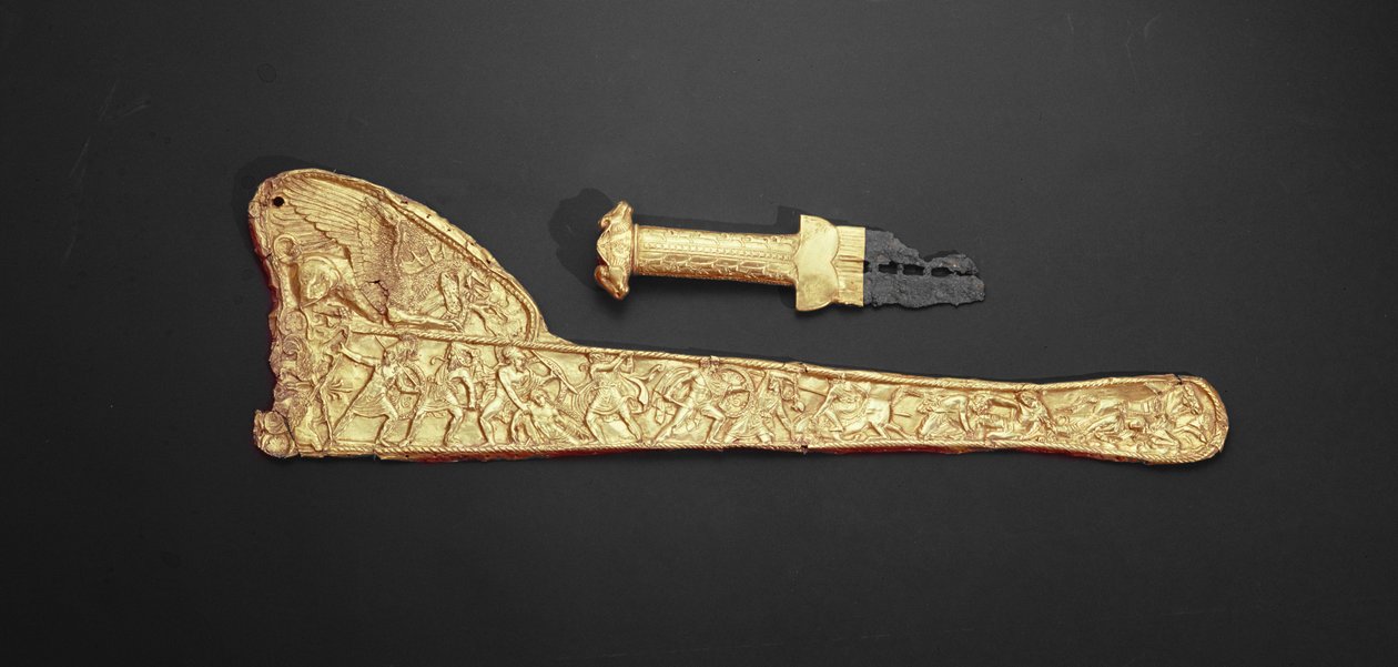 Sværdfælt og skede (guld) af Scythian