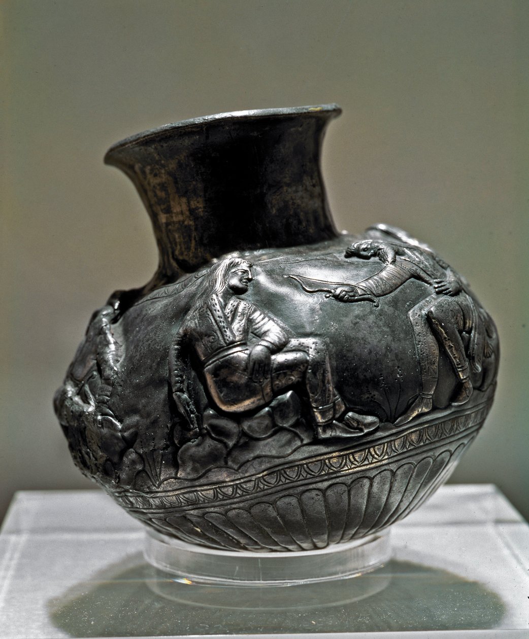 Art Scythe (Scythic Civilization eller Scythia): rituel vase i sølv fra det 7.-6. århundrede f.Kr. Eremitagemuseet, Sankt Petersborg af Scythian