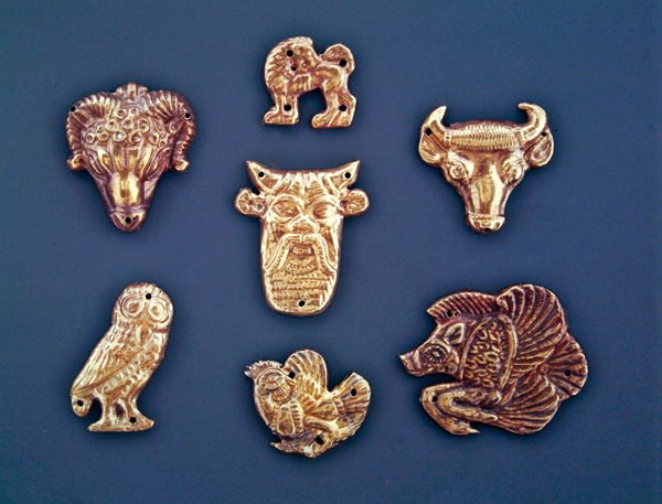 Beklædningsornamentplader med græsk indflydelse (guld) af Scythian