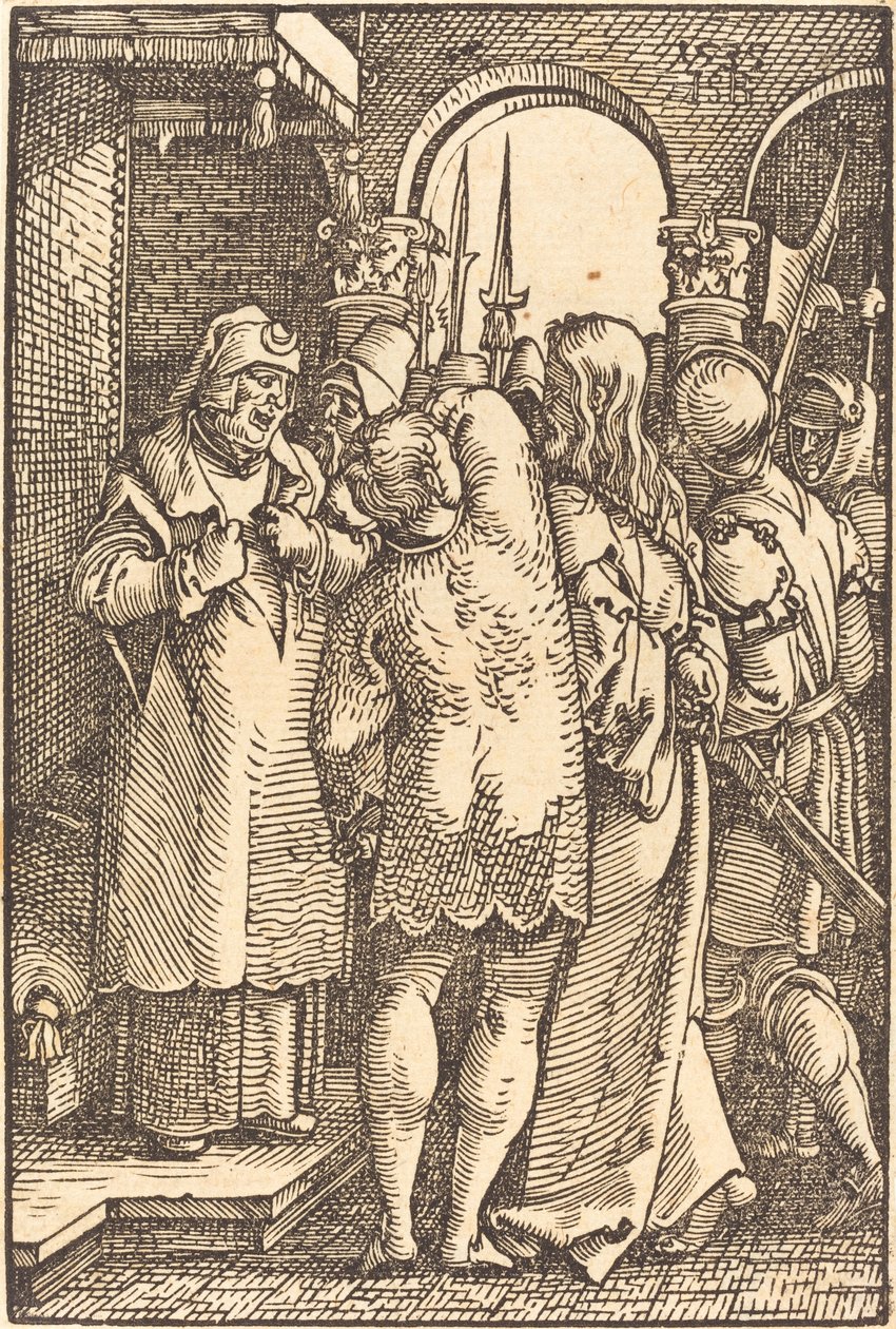 Kristus før Caiaphas af Sebald Beham