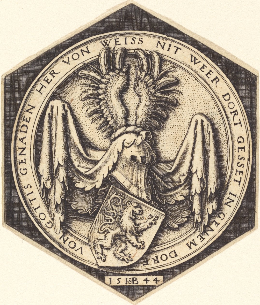 Våbenskjold med en løve af Sebald Beham