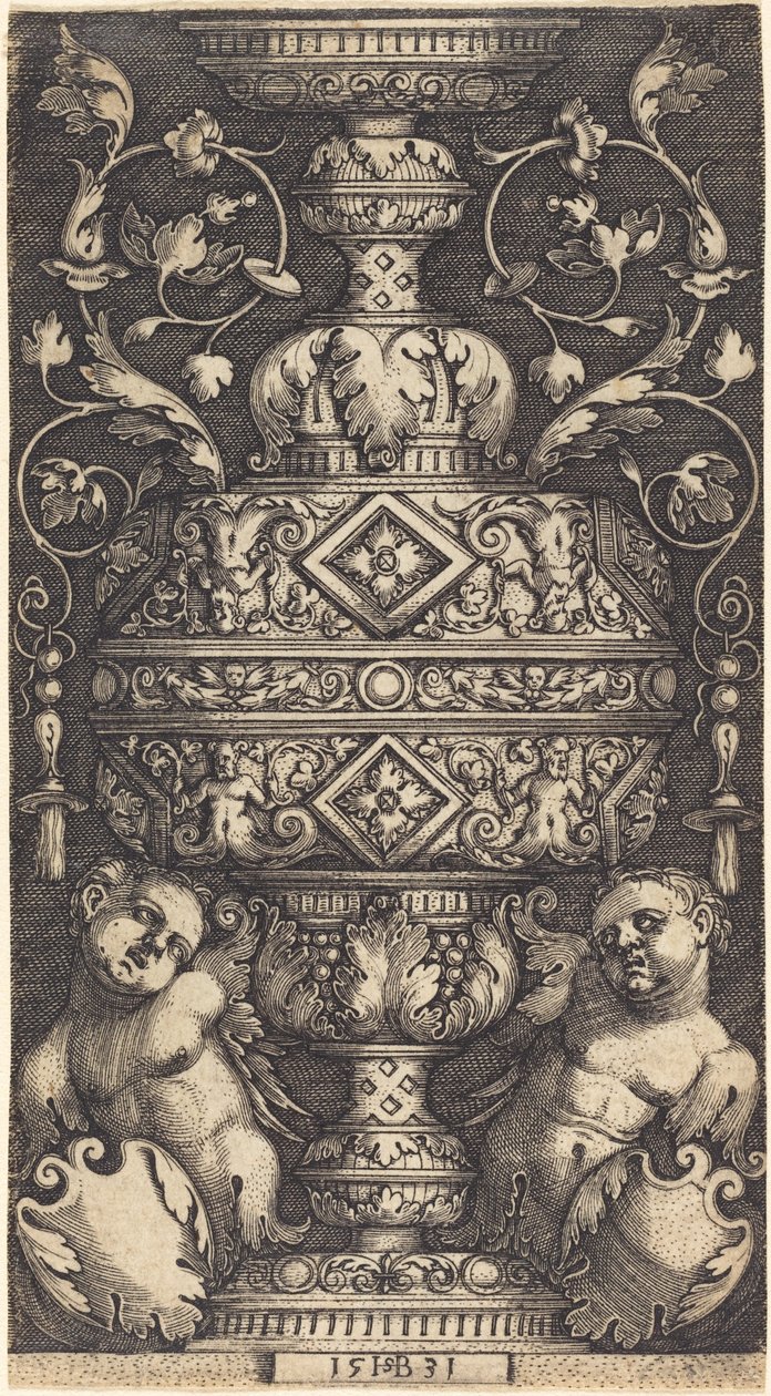 Dobbeltbæger, ved Fod Two Genii af Sebald Beham