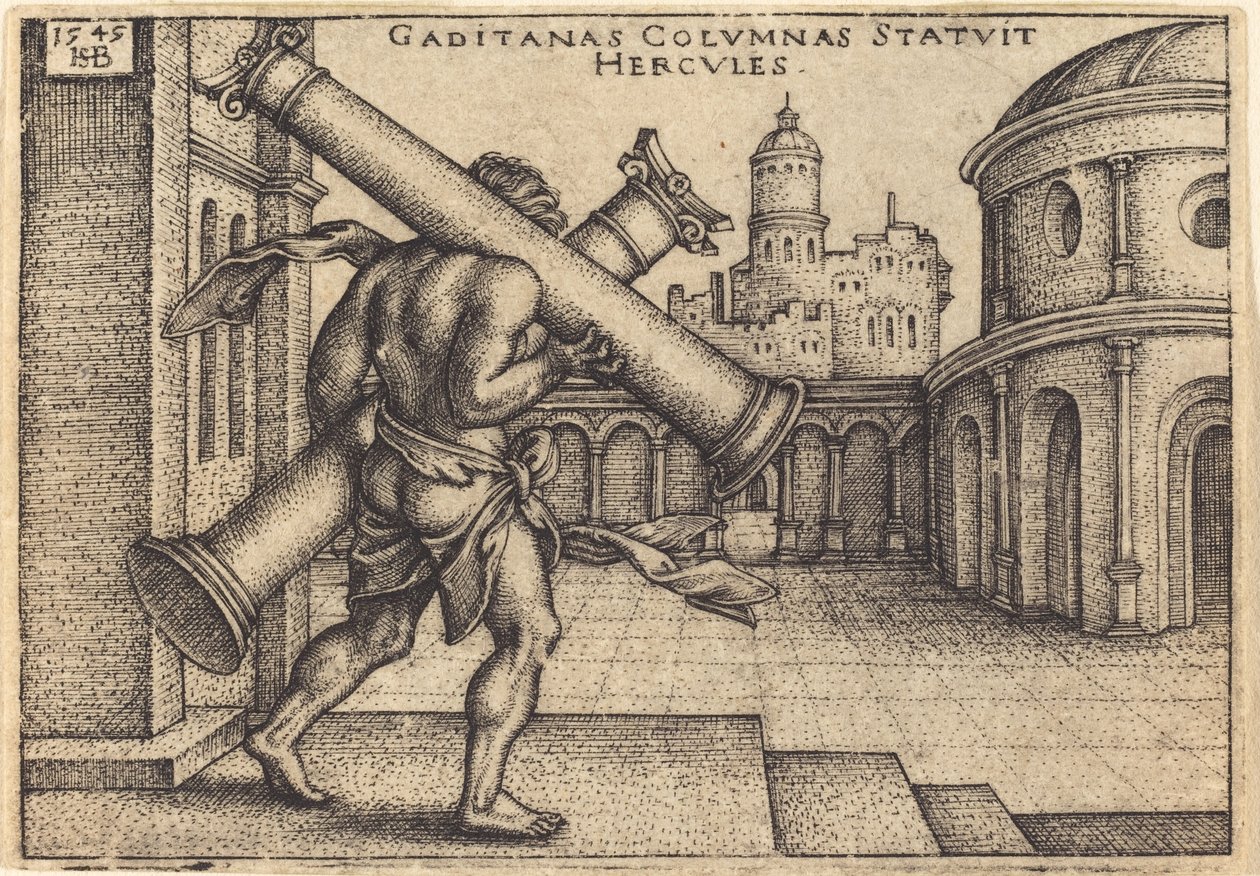 Hercules bærer Gazas søjler af Sebald Beham