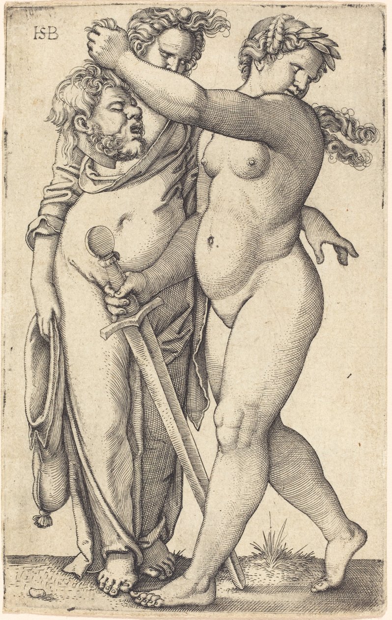 Judith, der går til venstre, og hendes tjener af Sebald Beham