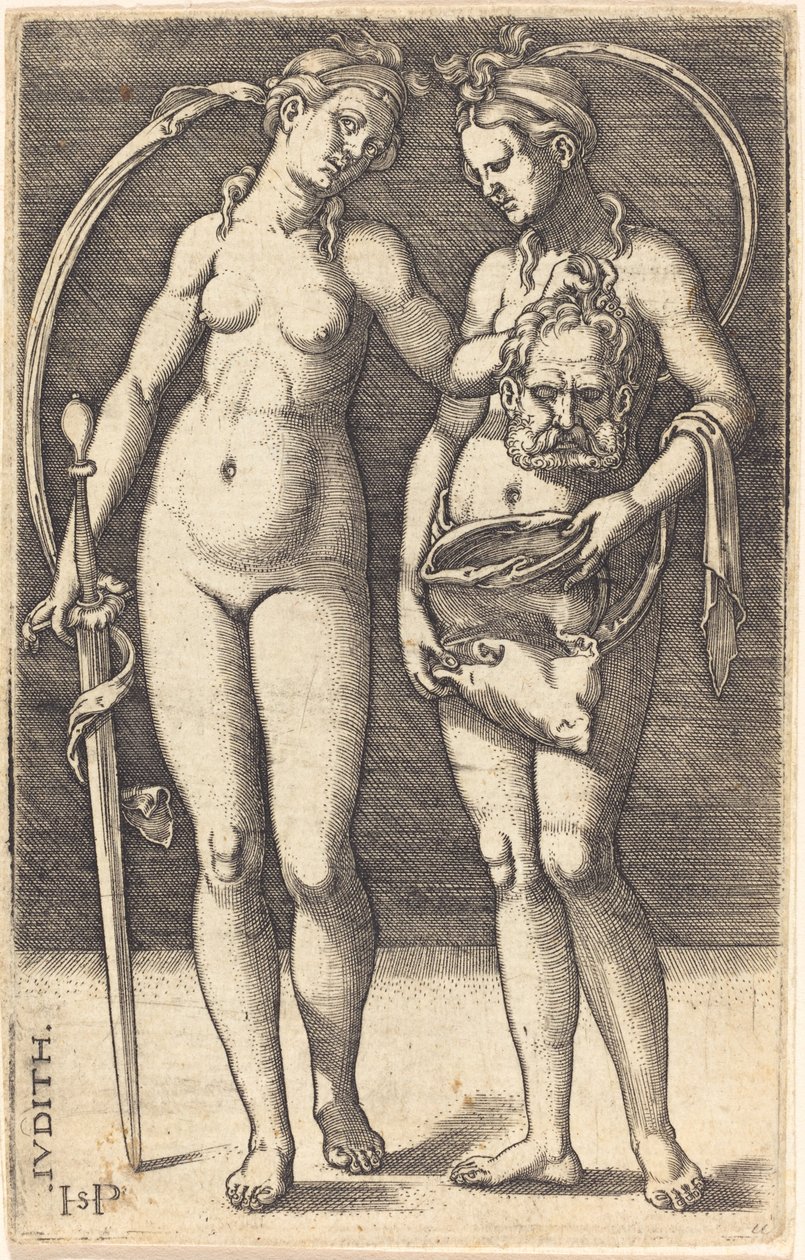 Judith og hendes tjener stående af Sebald Beham
