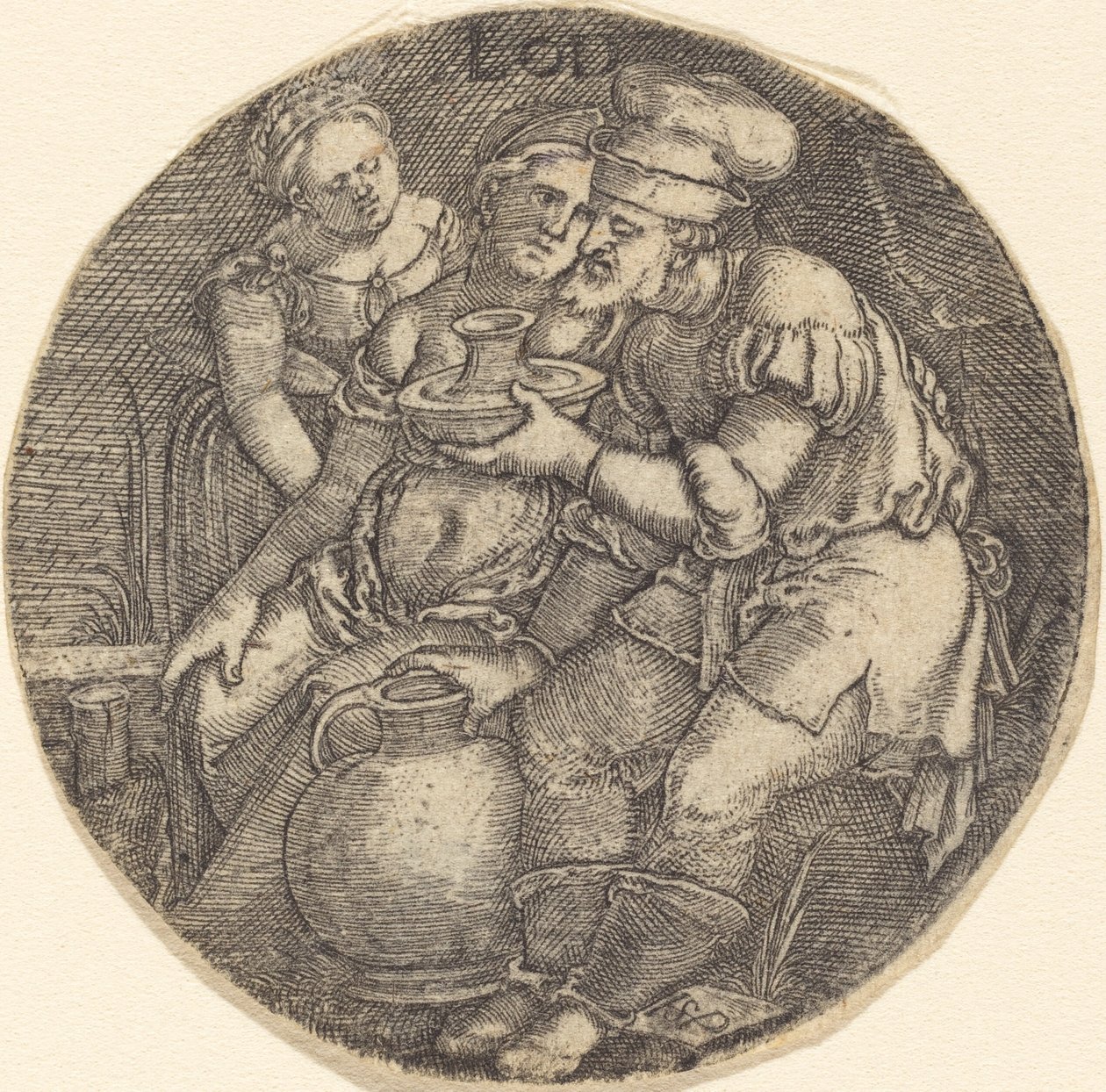 Lot og hans døtre af Sebald Beham