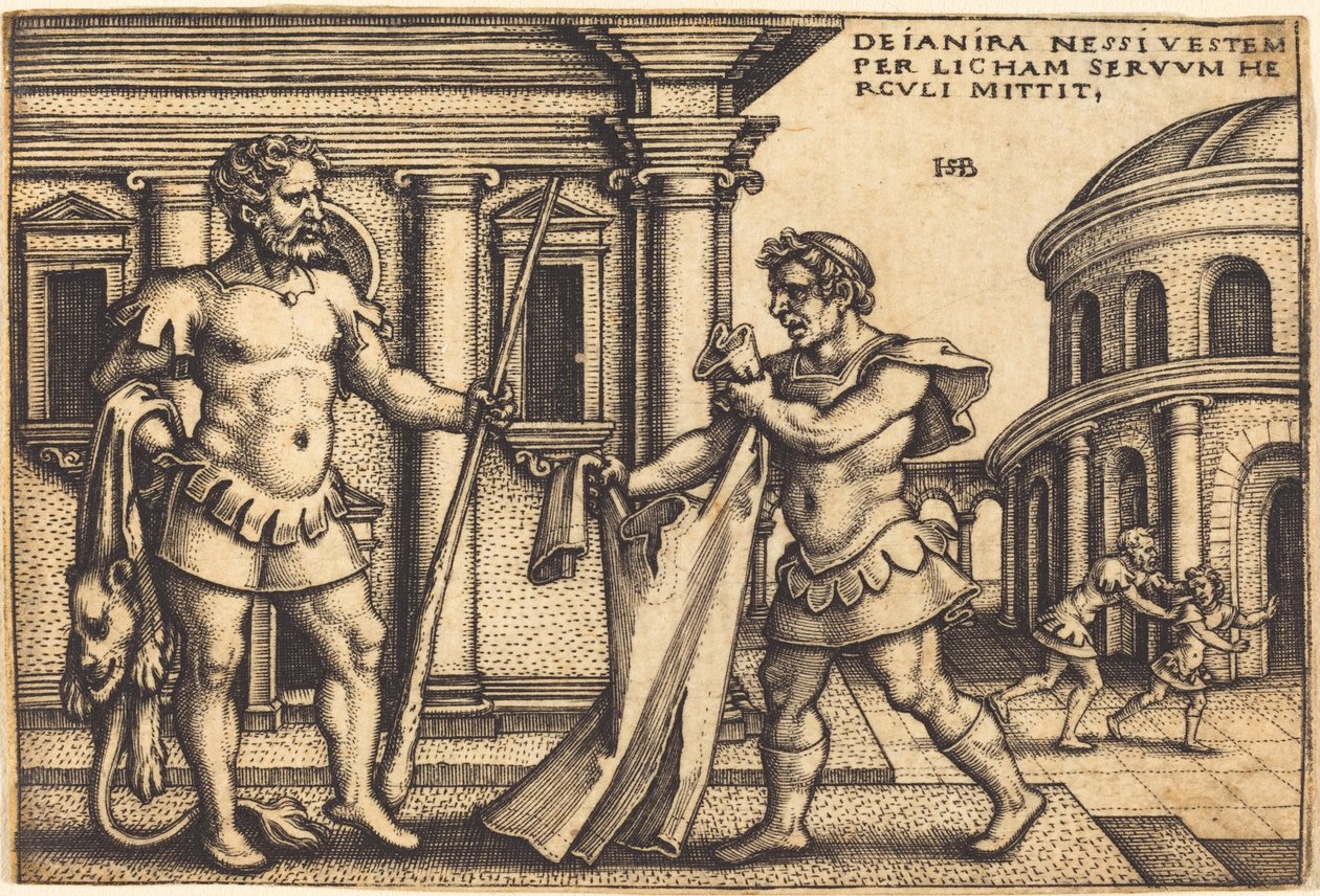 Lycus bringer Nessus beklædning til Hercules af Sebald Beham