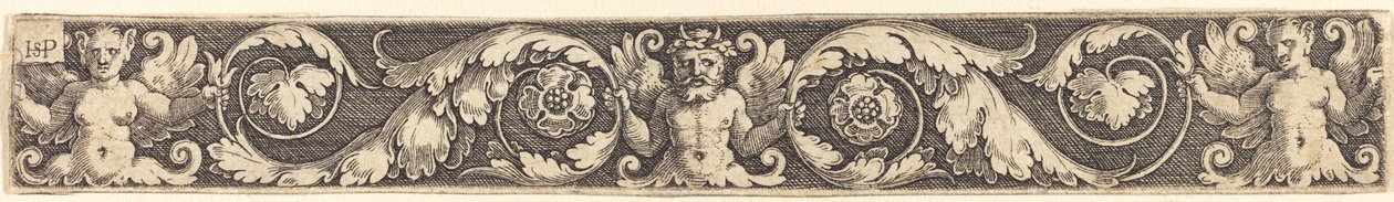 Ornament med en mands- og to kvindefigurer af Sebald Beham