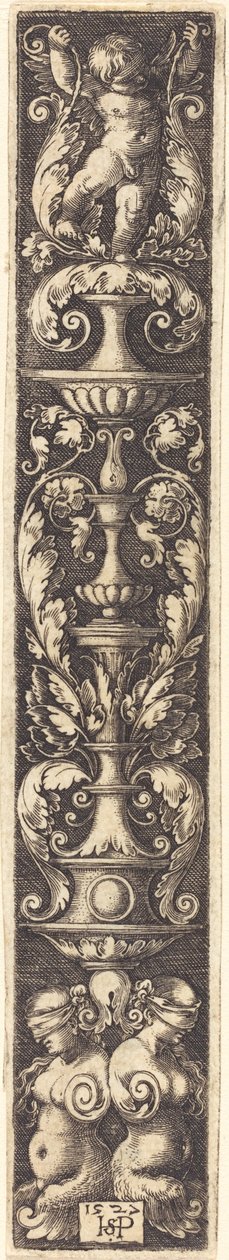 Ornament med to kvinder med bind for øjnene af Sebald Beham