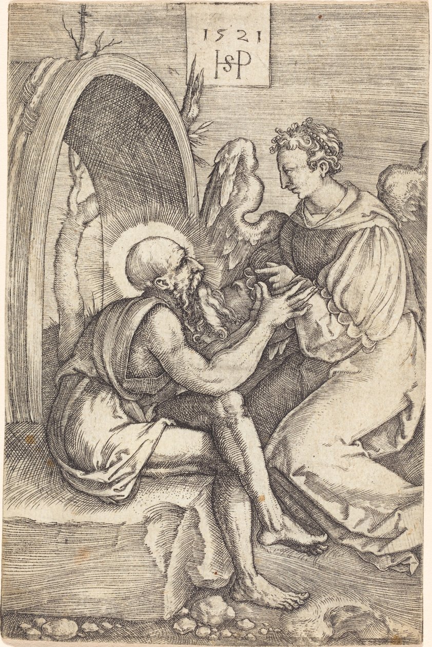 Sankt Hieronymus med englen af Sebald Beham