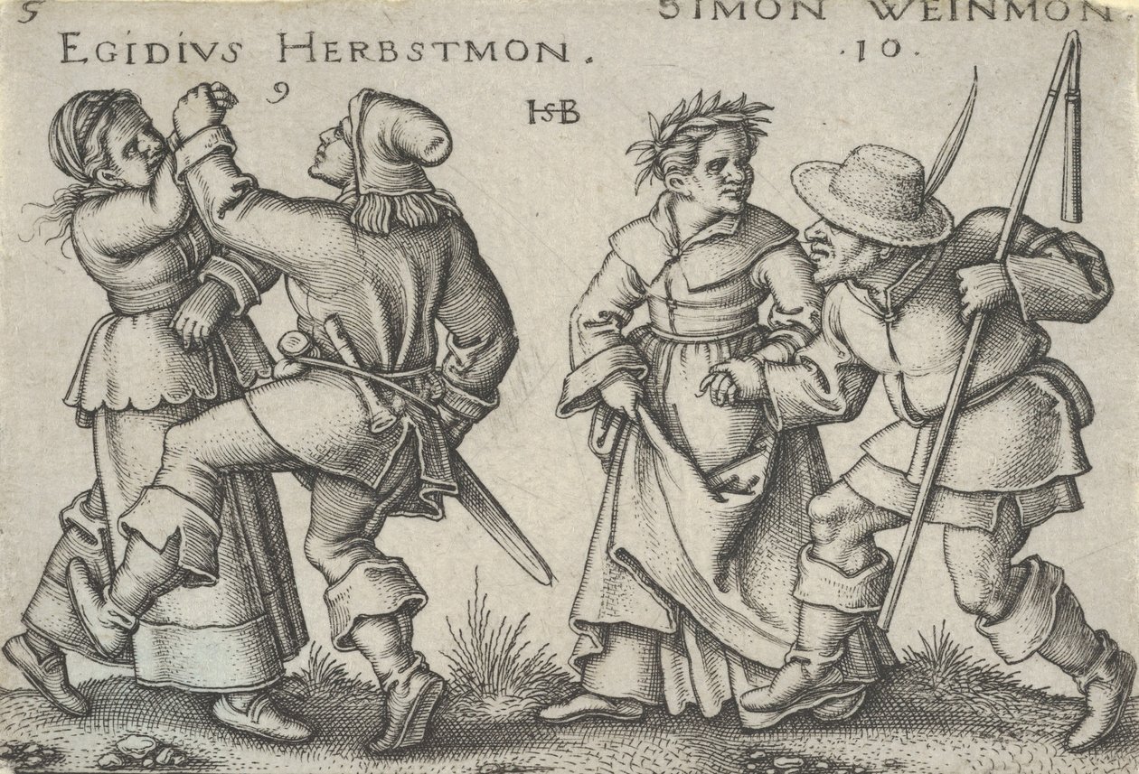 september og oktober, fra bondegildet eller de tolv måneder, 1546-47. af Sebald Beham