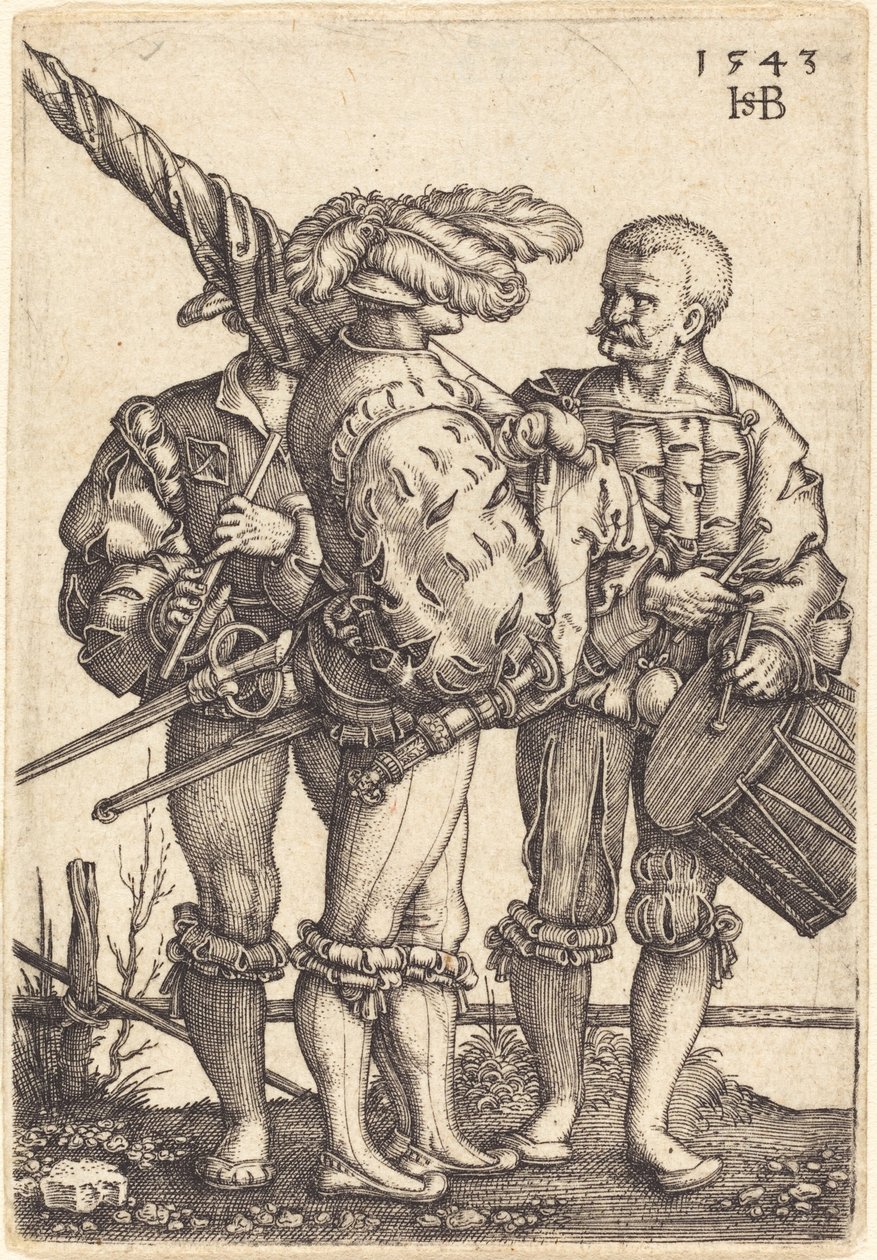 Fanebærer, Trommeslager og Piper af Sebald Beham