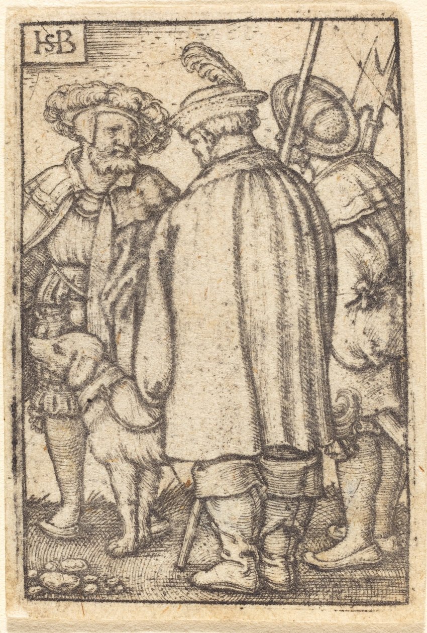 Tre soldater og en hund af Sebald Beham