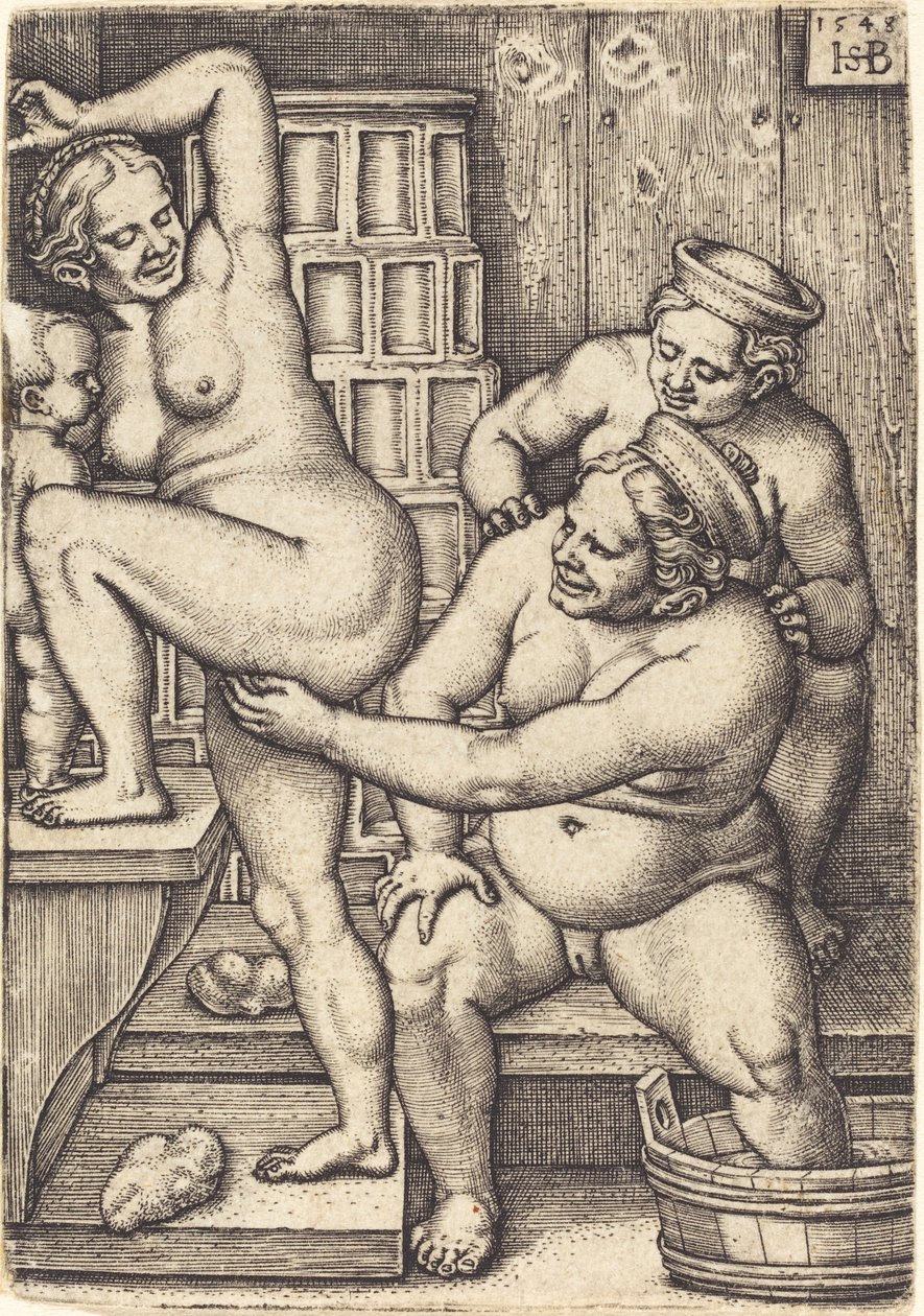 Tre kvinder bader af Sebald Beham