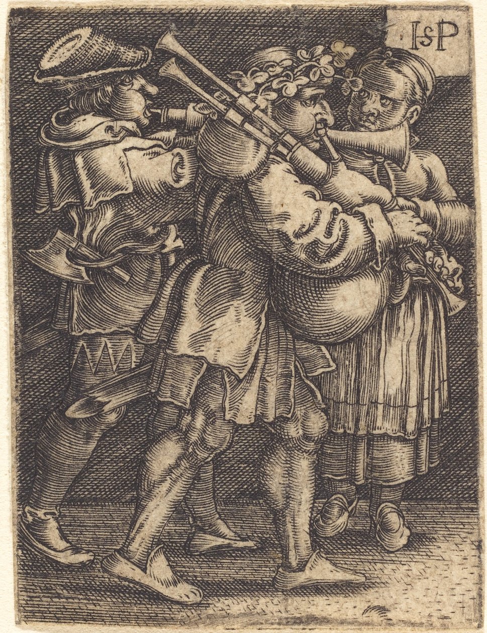 To gadespillere og en pige af Sebald Beham