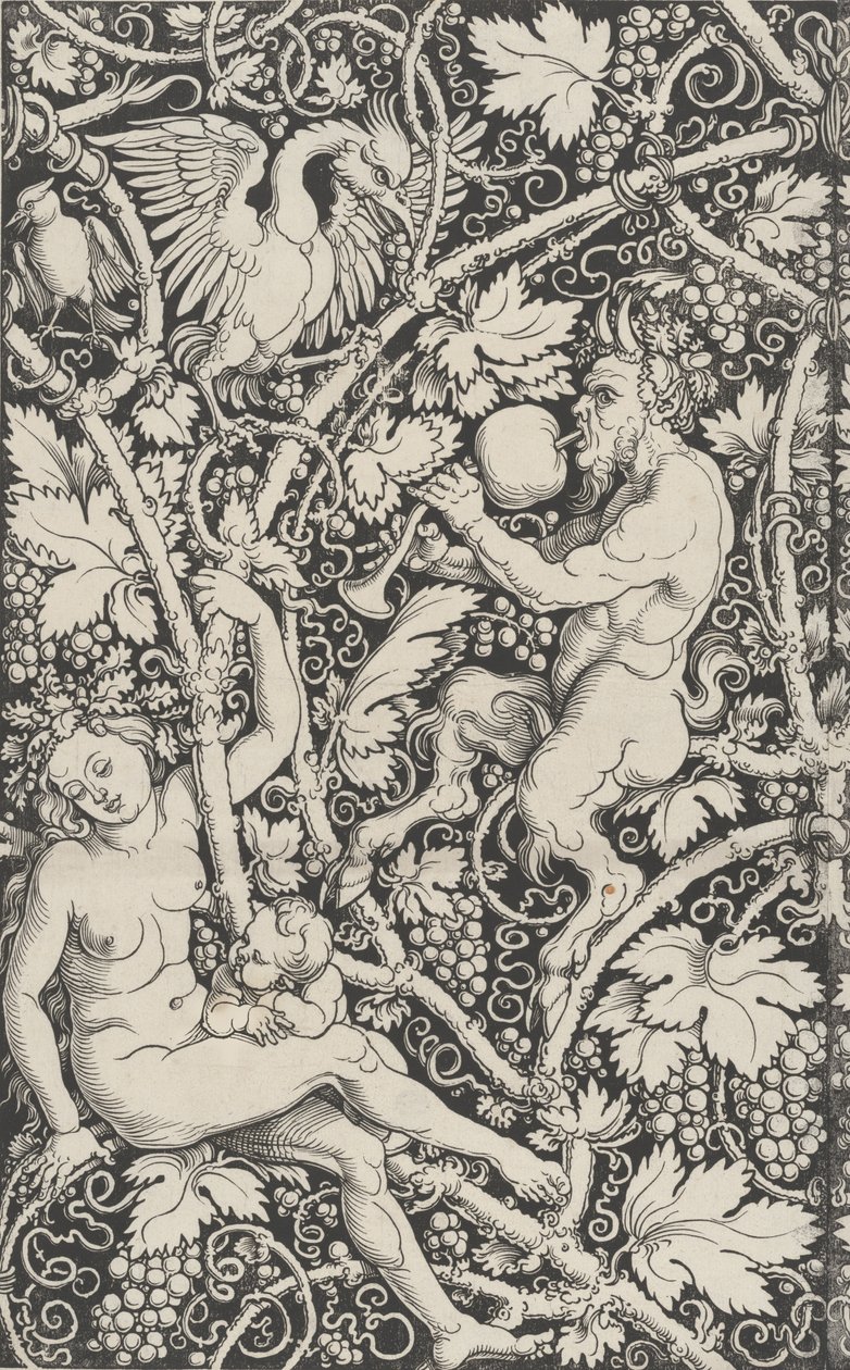 Tapet med Satyr-familien, 1515. af Sebald Beham