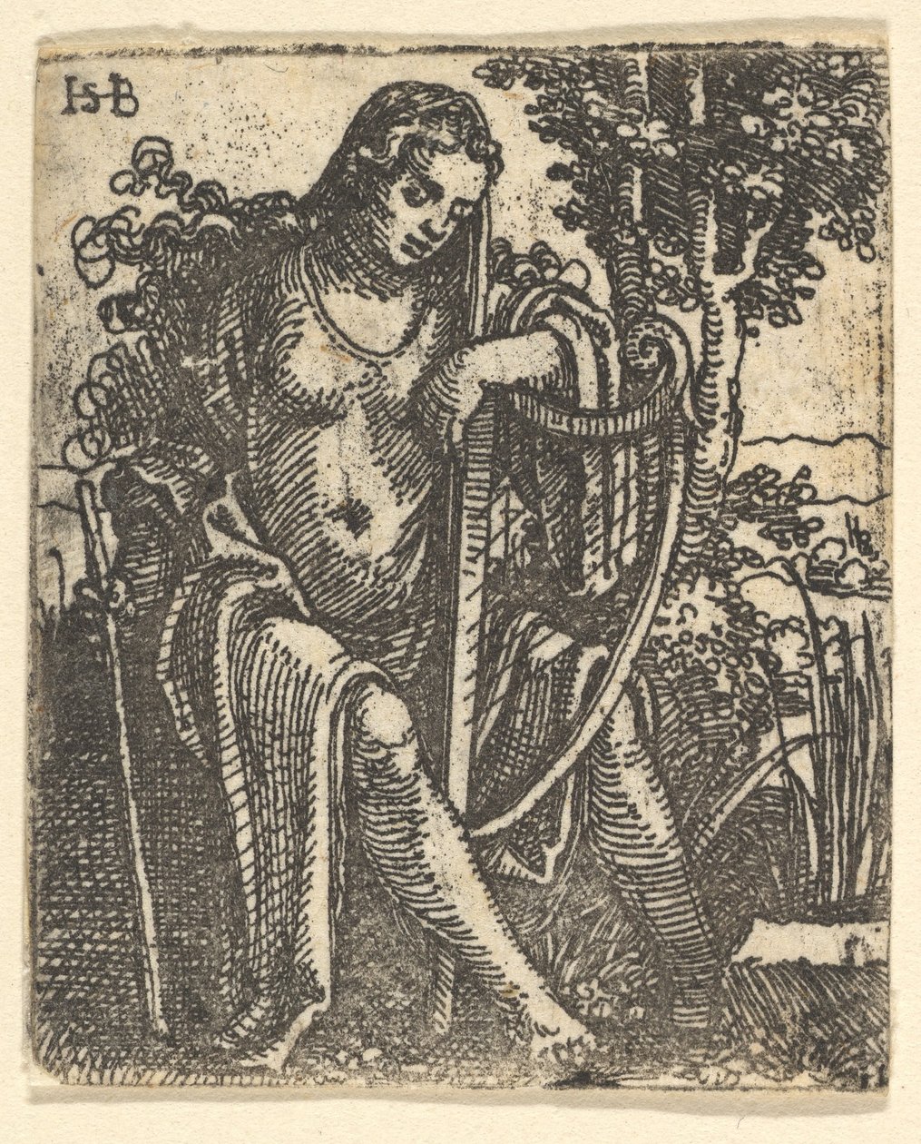 Kvinde med harpe, 1520-25. af Sebald Beham