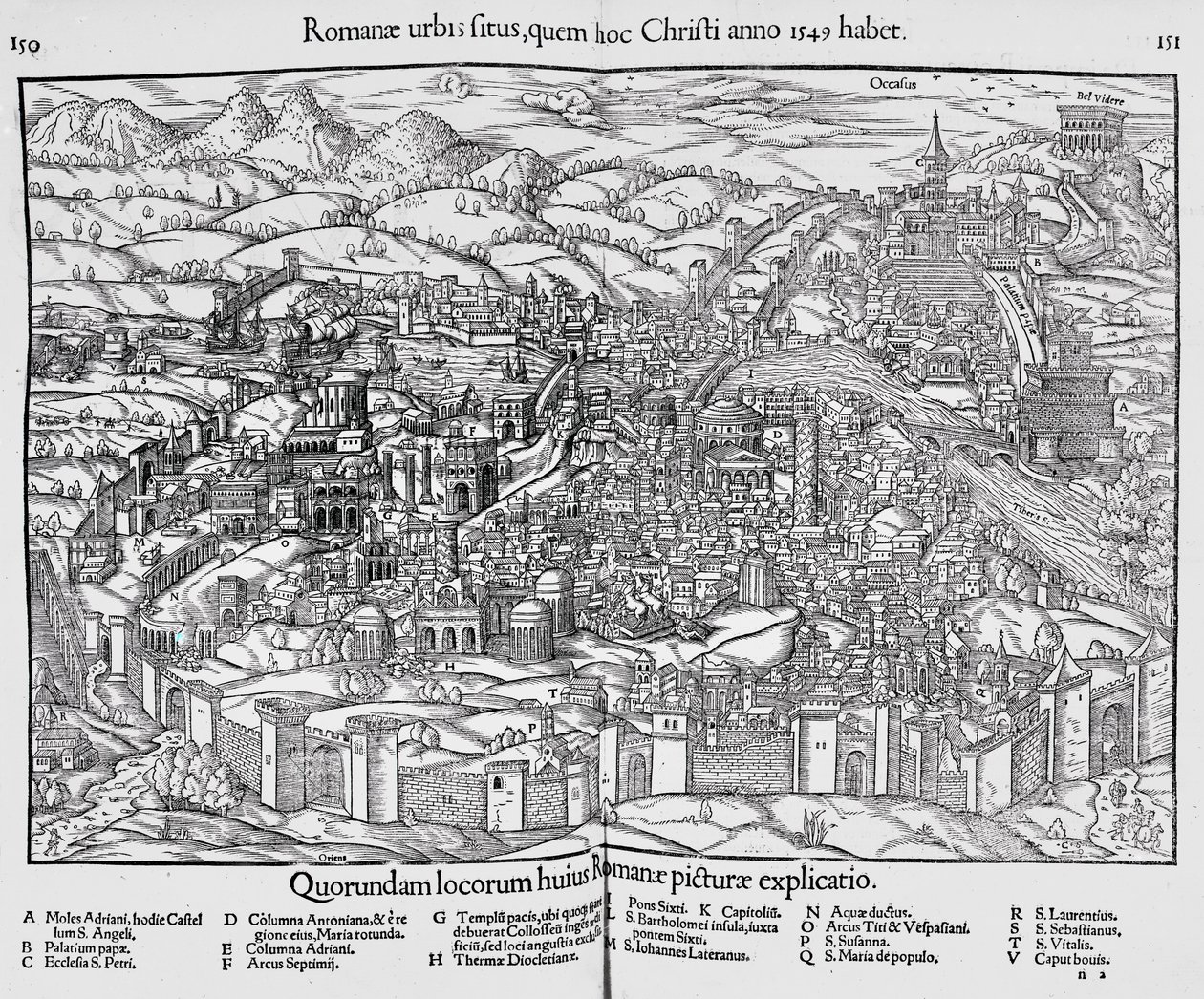 Byen Rom, ca. 1550 af Sebastian Munster