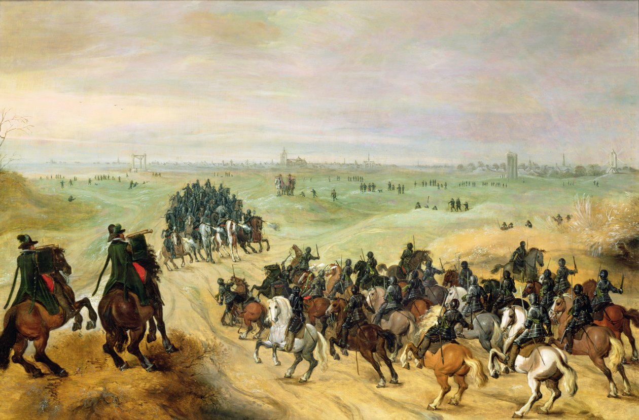 The Confrontation, 1600 (panel) (par 77048) af Sebastian Vrancx