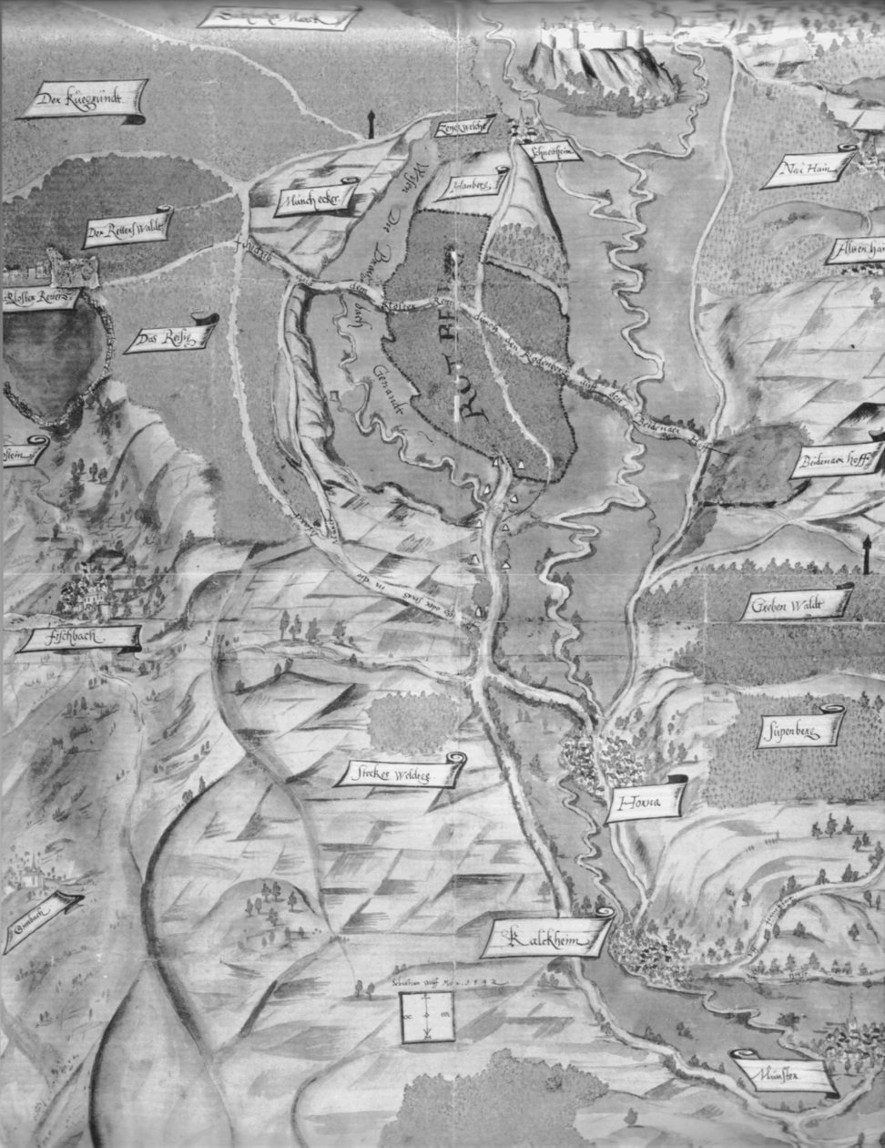 Kort over Kelkheim og det omkringliggende område fra 1500 -tallet af Sebastian Wolff