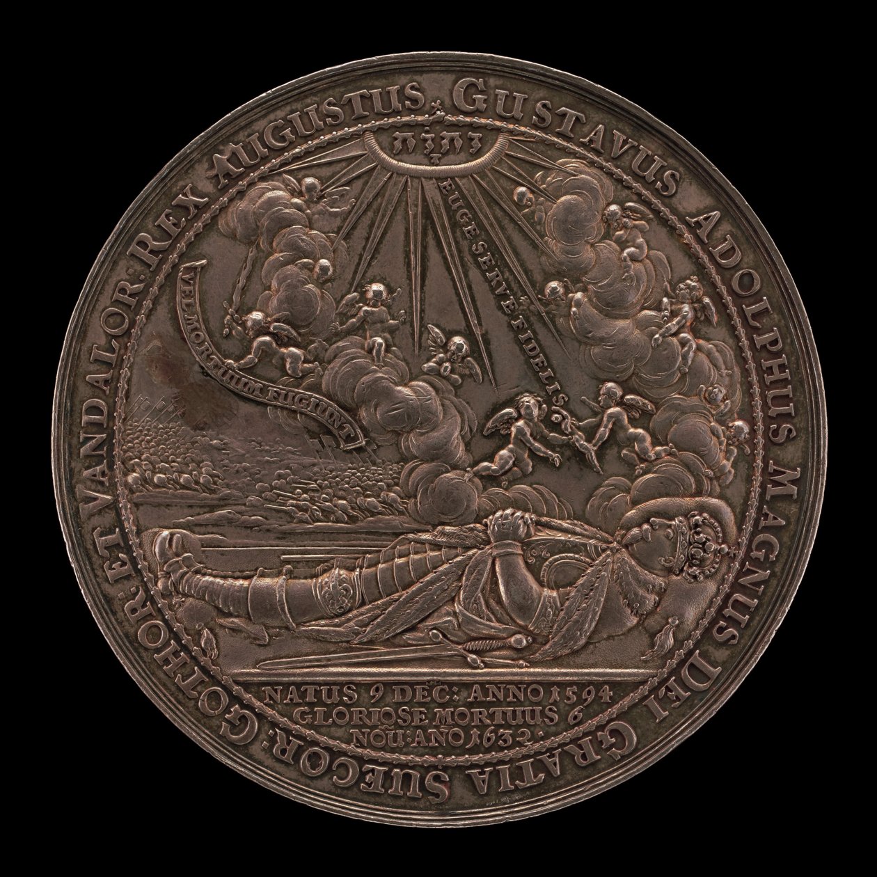 Gustav II Adolfs død, 1594-1632, konge af Sverige 1611 [forside], 1634. af Sebastian Dadler