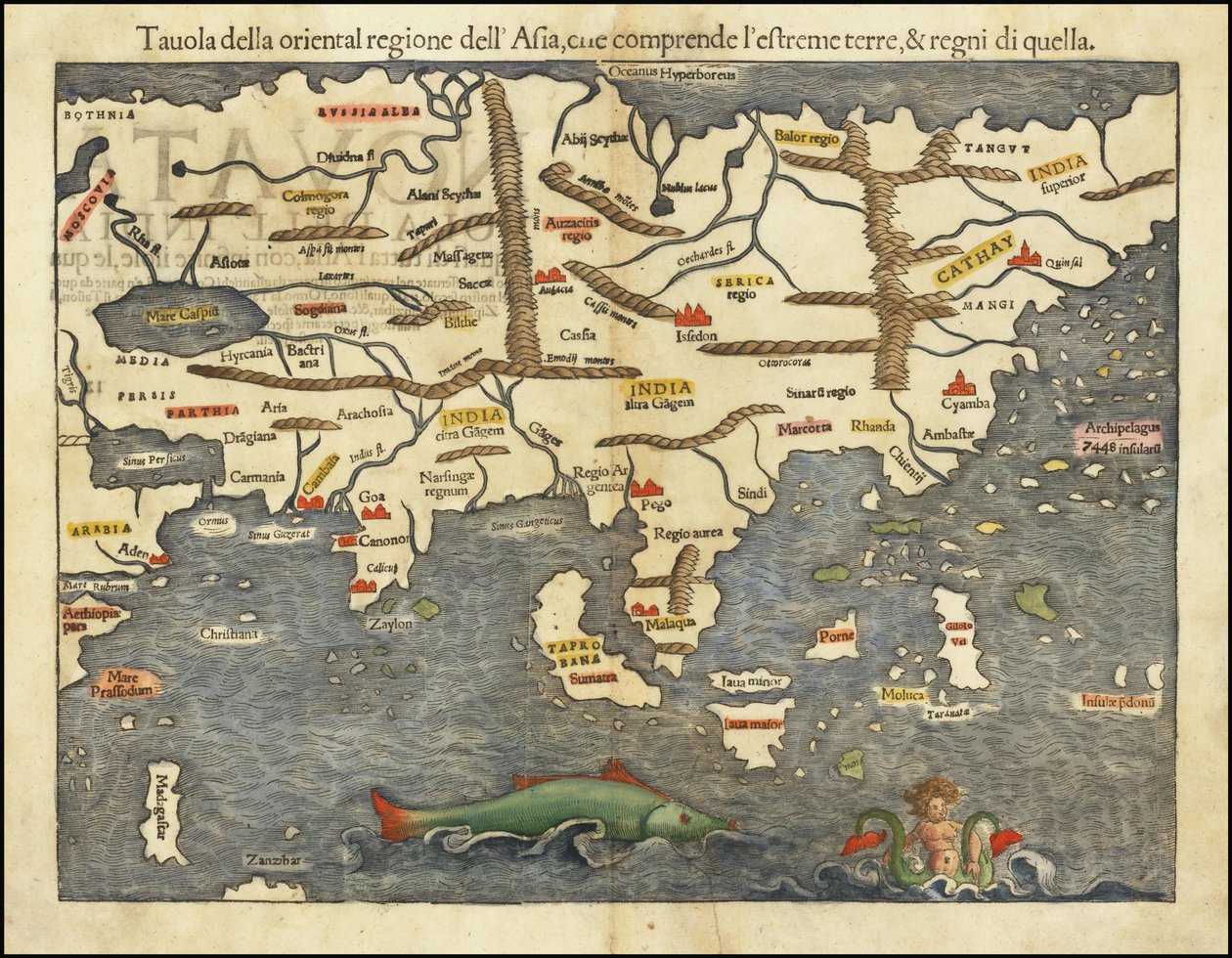 1550-kort over Asien af Sebastian Münster af Sebastian Munster