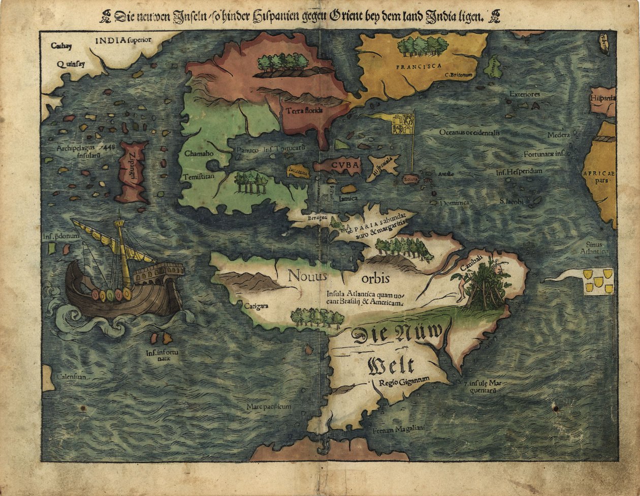De nye øer, der ligger mellem Hispania og Orienten nær landet Indien. LOC 2005630224 af Sebastian Munster