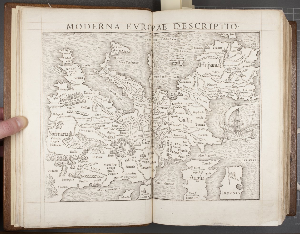 Europa, fra Cosmographia, 1544 af Sebastian Munster