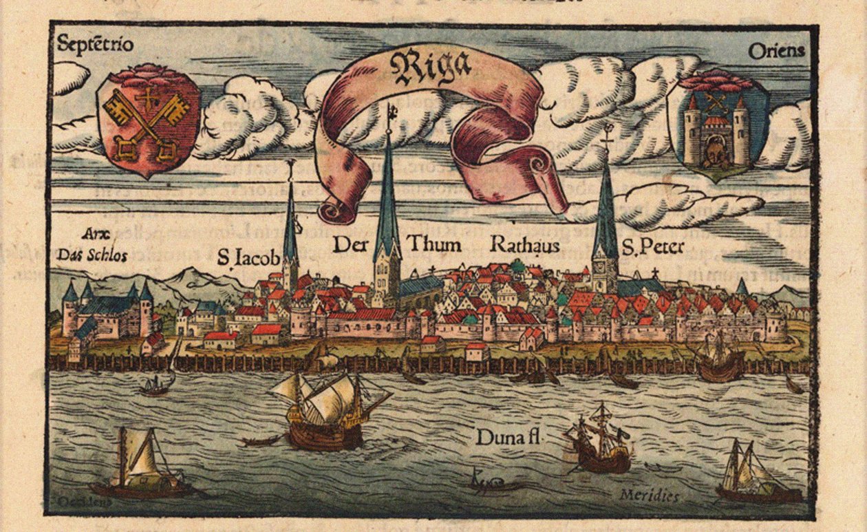 Riga Fra Cosmographia, ca 1568 af Sebastian Munster