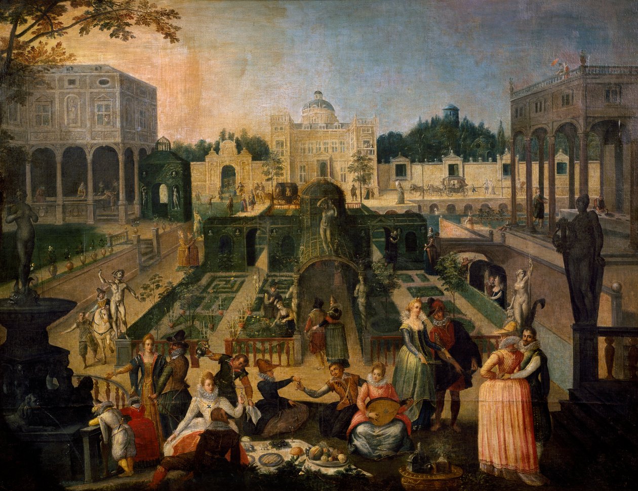 En fest i hertugen af Mantuas park, ca. 1595 af Sebastian Vrancx