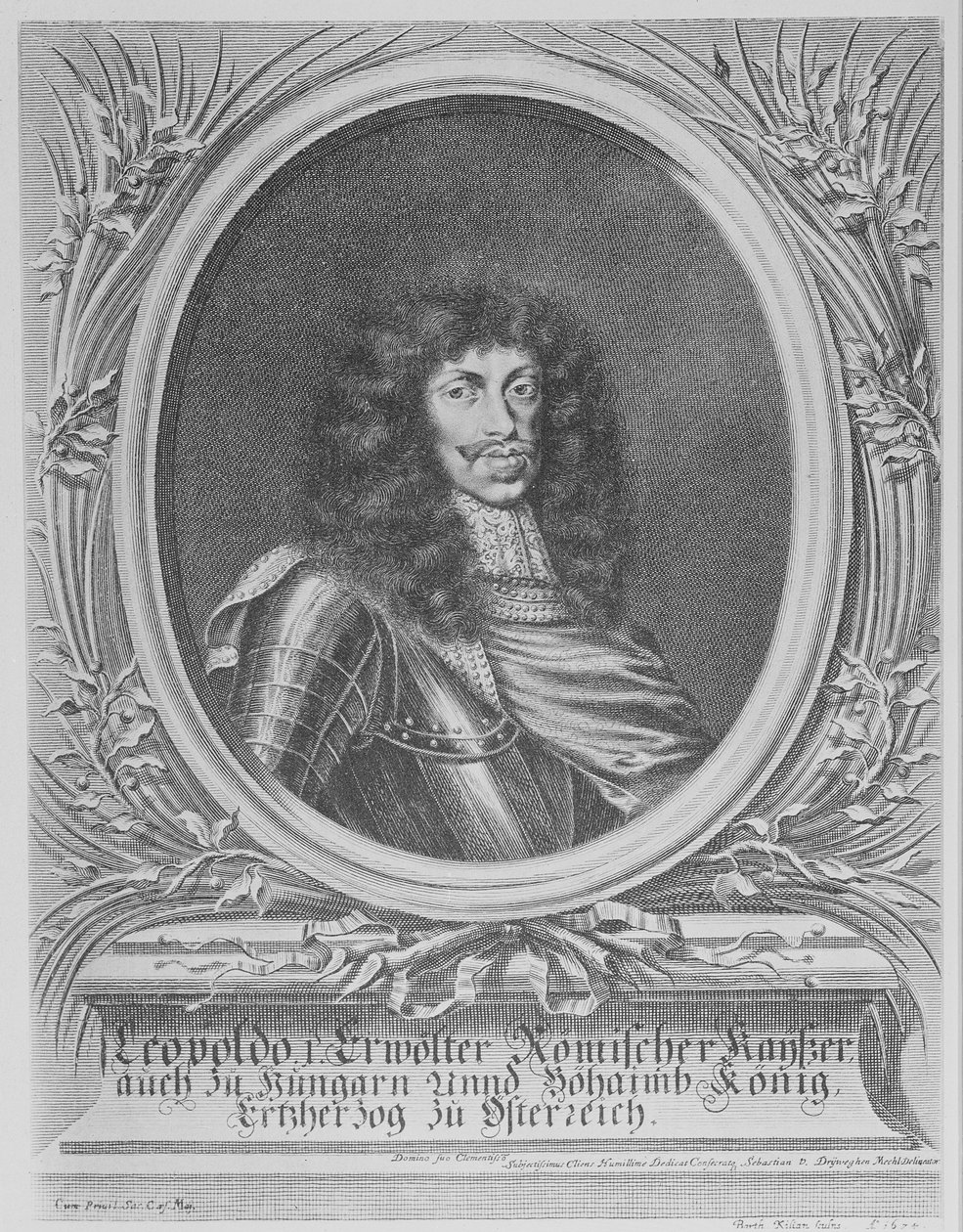 Leopold I, hellig romersk kejser, graveret af Bartholomaus Kilian II, 1674 af Sebastian van Dryweghen