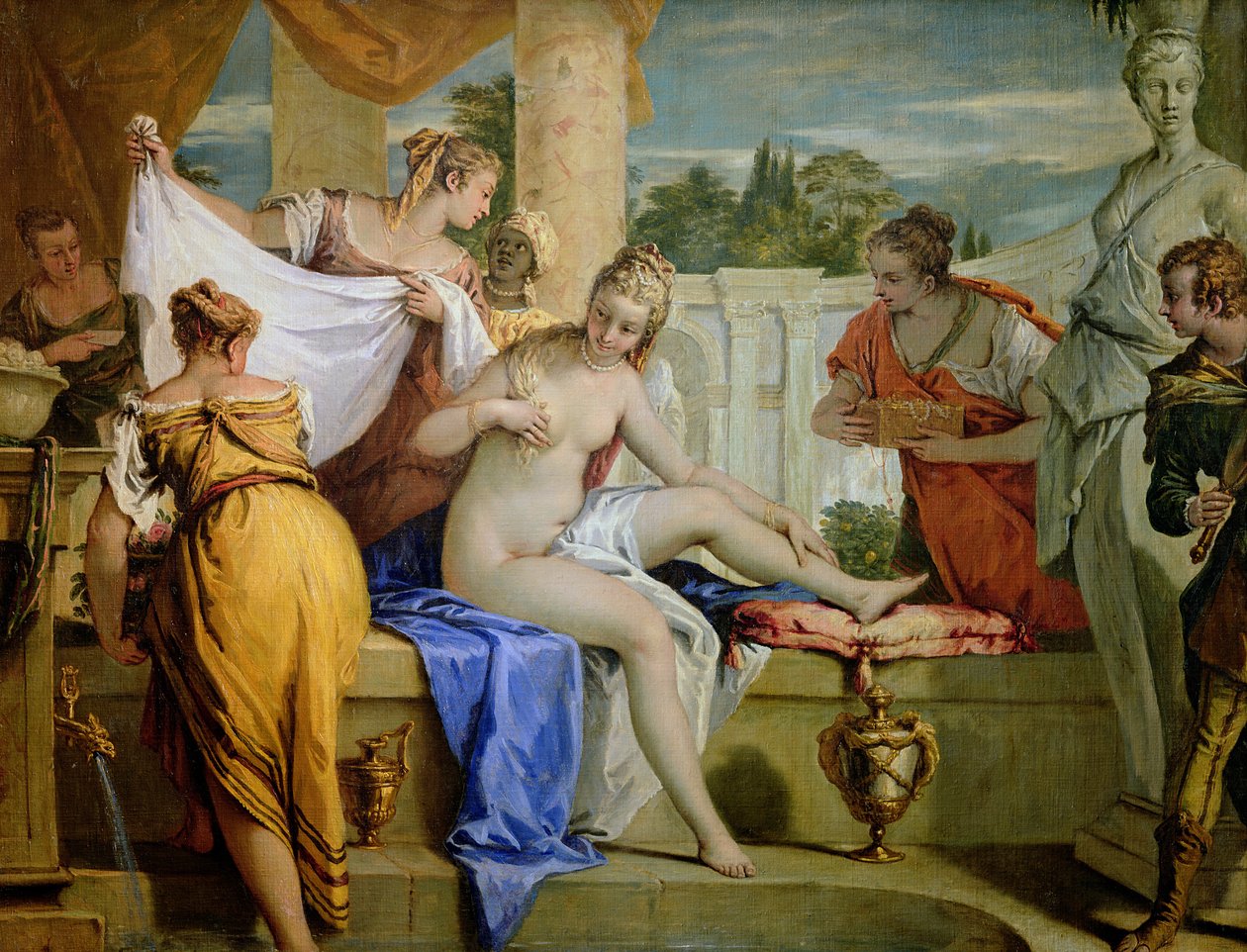 Bathsheba badning, ca. 1725 af Sebastiano Ricci