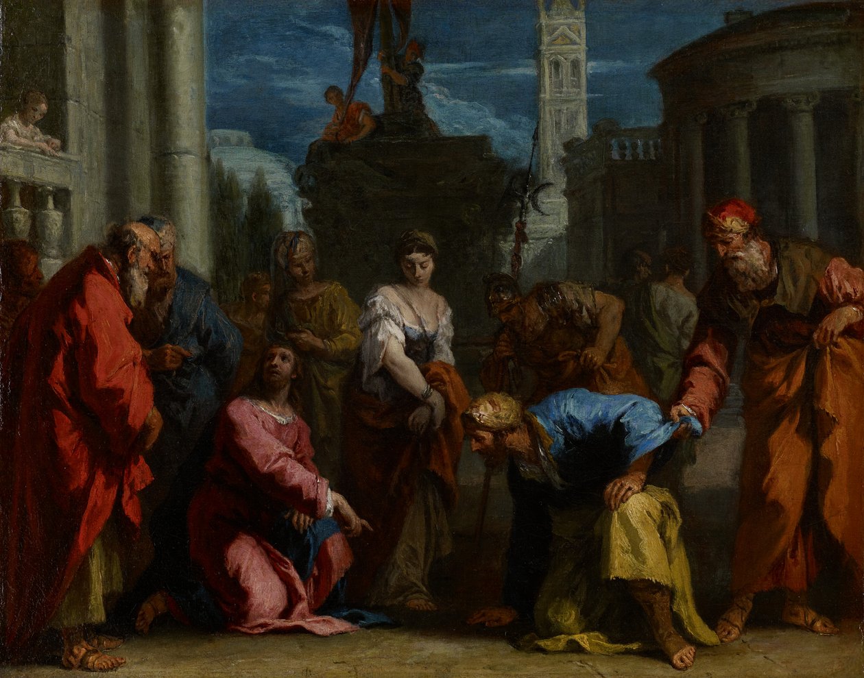 Kristus og kvinden taget i utroskab, c.1710 af Sebastiano Ricci